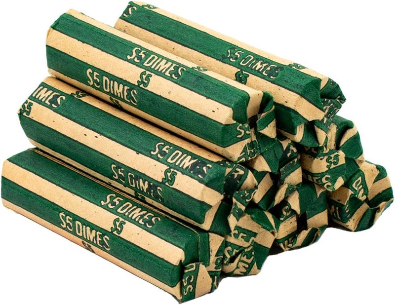 CAROUSELCHECKS Dime Coin Wrappers, 100 Flat Striped Coin Wrappers - Image 5