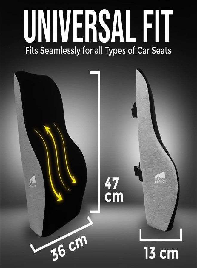 CAR101 Orthopedic Memory Foam Backrest & Neckrest - Combo | Removable Breathable Mesh Covers | Ergonomic Lumbar & Cervical Support Cushion | Adjustable Straps for Secure Fit - Image 3