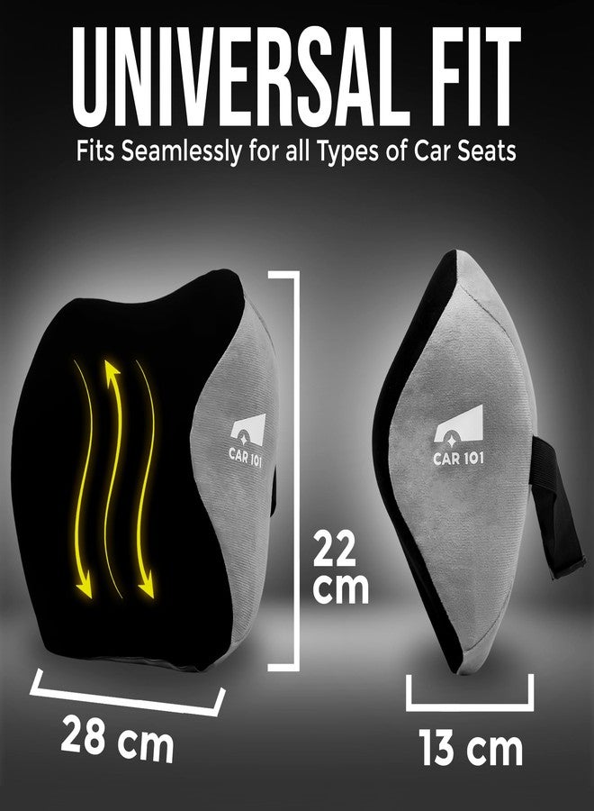 CAR101 Orthopedic Memory Foam Backrest & Neckrest - Combo | Removable Breathable Mesh Covers | Ergonomic Lumbar & Cervical Support Cushion | Adjustable Straps for Secure Fit - Image 2