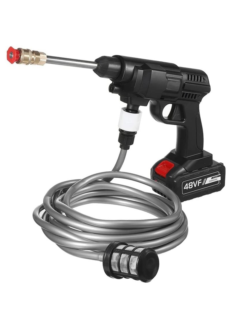 ELTRAZONE 48V Cordless Portable Washer Electric High Pressure Cleaner Machine 30 Bar High Pressure Portable Washer with 3 in 1 Adjustable Nozzle for Washing Cars & Floors.  - Image 1