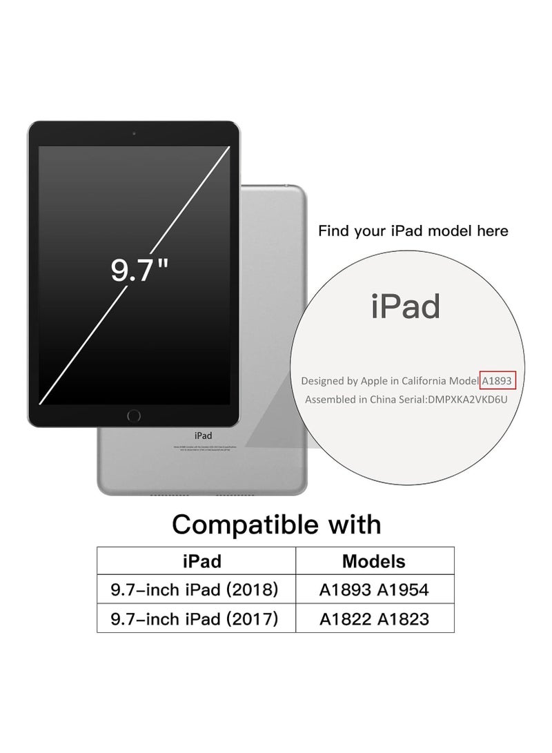 DUSALA Case for iPad 9.7-Inch (6th/5th Generation, 2018/2017) with Pencil Holder, Slim Stand Protective Cover with Clear Transparent Back Shell for iPad Pro 9.7 inch Tablet, Support Auto Wake/Sleep, (Black) - Image 2