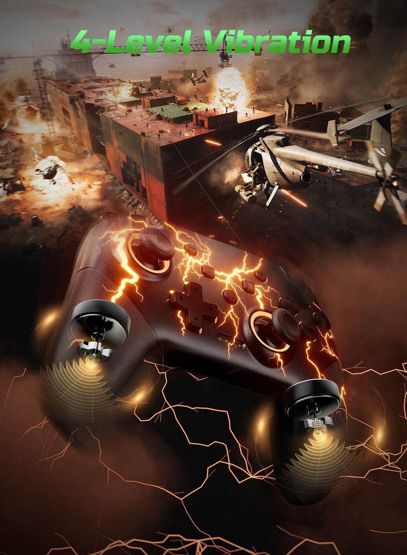 Joshberg Gaming Controller, Wireless Pro Controller Compatible with Switch/Lite/OLED/PC Windows, Programmable RGB Lightning LED, One Key Pairing/Wake Up/Turbo/Vibration - Image 4