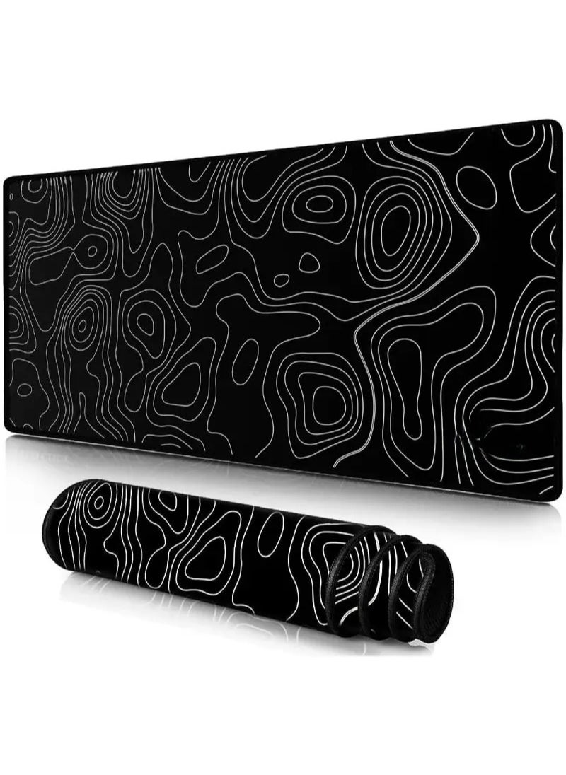 Captaintech Contour Large Extended Gaming Mouse Pad (900x400x3mm) – Stitched Edges, Non-Slip Rubber Base & Water-Resistant Cloth Surface ﻿  - Image 1