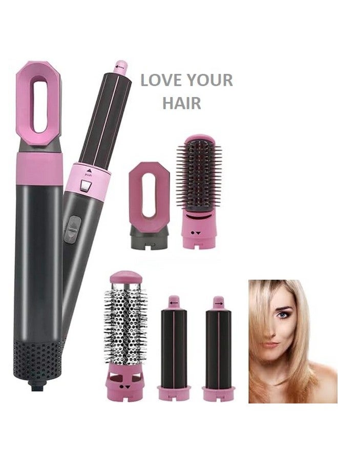 Tech King TechKing (GRAB THE DEAL WITH 20 YEARS WARRANTY) 5 in 1 Hair Styler, Hot Air Brush, Airwrap Styler, Negative Ion Comb for Straightening,Curling Appliances with 5 Interchangeable Brushes Best Styler for Women-BABY PINK - Image 5