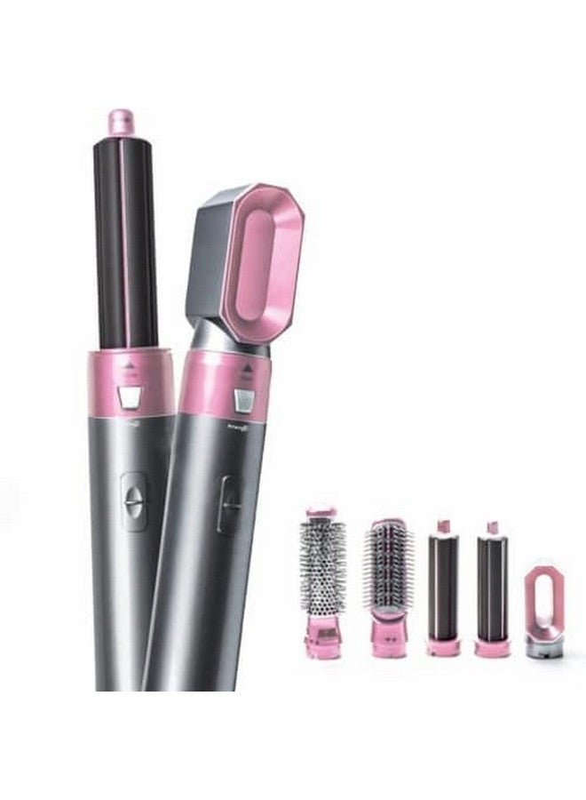 Tech King TechKing (GRAB THE DEAL WITH 20 YEARS WARRANTY) 5 in 1 Hair Styler, Hot Air Brush, Airwrap Styler, Negative Ion Comb for Straightening,Curling Appliances with 5 Interchangeable Brushes Best Styler for Women-BABY PINK - Image 4