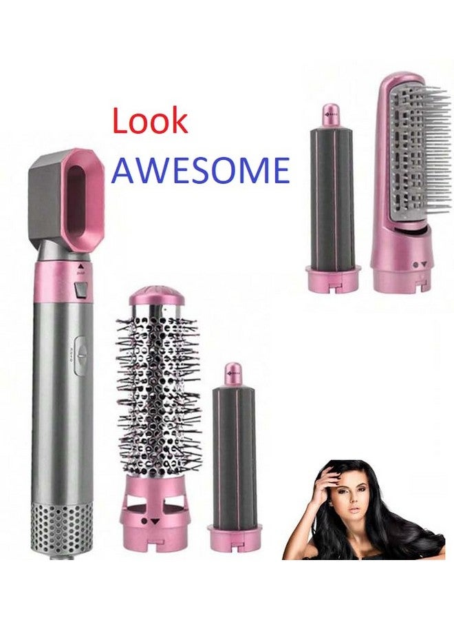 Tech King TechKing (GRAB THE DEAL WITH 20 YEARS WARRANTY) 5 in 1 Hair Styler, Hot Air Brush, Airwrap Styler, Negative Ion Comb for Straightening,Curling Appliances with 5 Interchangeable Brushes Best Styler for Women-BABY PINK - Image 3