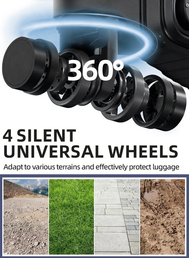 جندي مجموعة حقائب سفر صلبة قابلة للتوسيع مكونة من 4 قطع مع عجلات دوارة، مجموعة حقائب سفر خفيفة الوزن مع أقفال TSA، حقيبة يد بحجم 20 بوصة (لون أزرق داكن، مجموعة مكونة من 4 قطع (14 بوصة/20 بوصة/24 بوصة/28 بوصة)) - Image 4