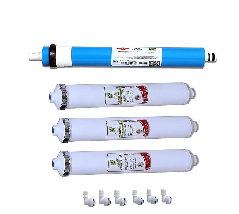 Hi-Tech RO Water Purifier Filter Set and 75 GPD Membrane - Image 1