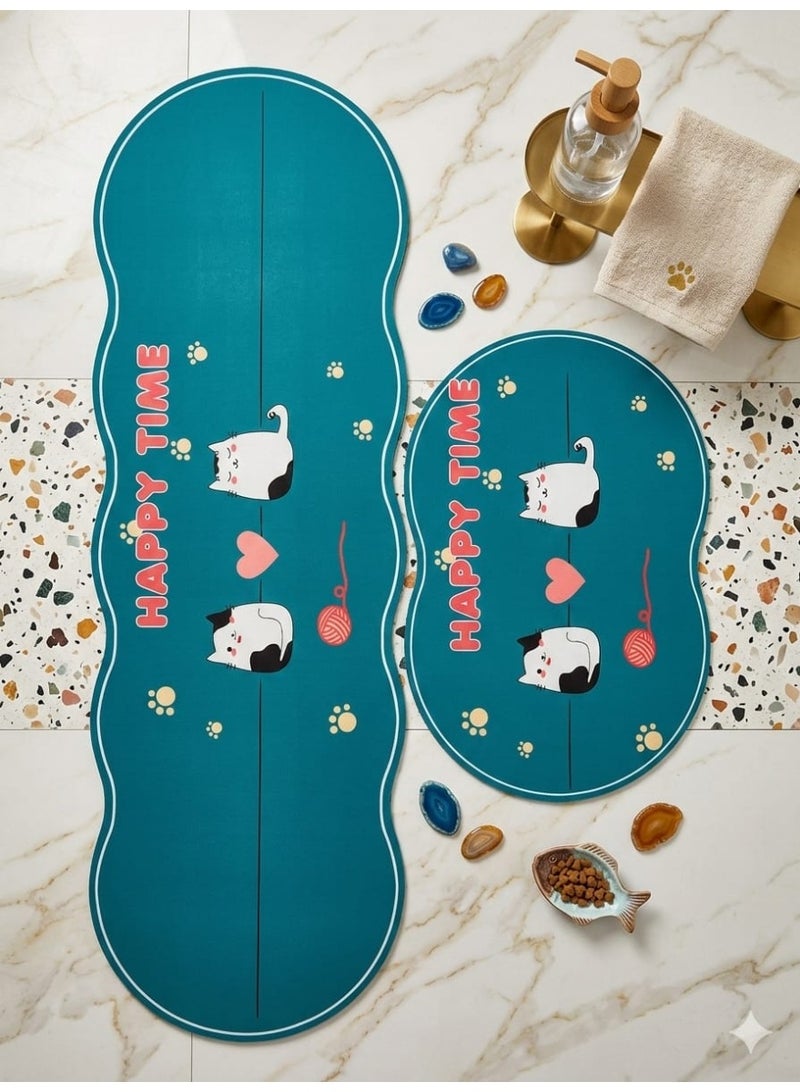 Kitchen Mat Oil Proof Non-Slip Kitchen Mat Set of 2