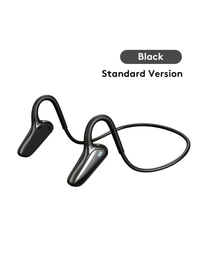 Lightweight bone conduction headphones with audio control, 15 hours of playback, multi-point pairing, microphone and sweat-proof design, black, Memory titanium alloy skeleton suitable shape and arbitrary distortion according to different head size. - Image 1