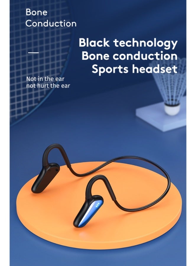 Lightweight bone conduction headphones with audio control, 15 hours of playback, multi-point pairing, microphone and sweat-proof design, black, Memory titanium alloy skeleton suitable shape and arbitrary distortion according to different head size. - Image 2