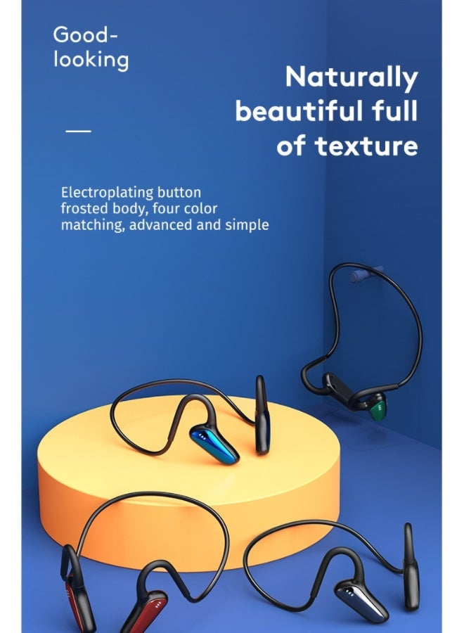 Lightweight bone conduction headphones with audio control, 15 hours of playback, multi-point pairing, microphone and sweat-proof design, black, Memory titanium alloy skeleton suitable shape and arbitrary distortion according to different head size. - Image 3