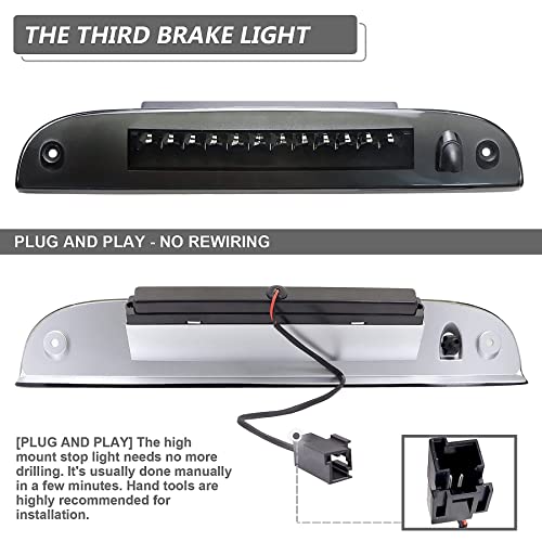 Gubebaili Third 3rd Brake Center High Mount Stop/Brake Light Lamp Fit for Ford Explorer 2002-2010, for Escape 08-12, for Mercury Mariner 08-11, for Mercury Mountaineer 06-10 (Smoke Lens) - Image 3