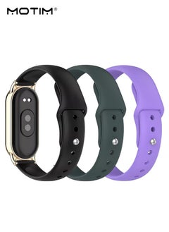 3 Pcs Silicone Strap Compatible with Xiaomi Mi Band 9/Mi Band 8, Soft Adjustable Band for Men and Women