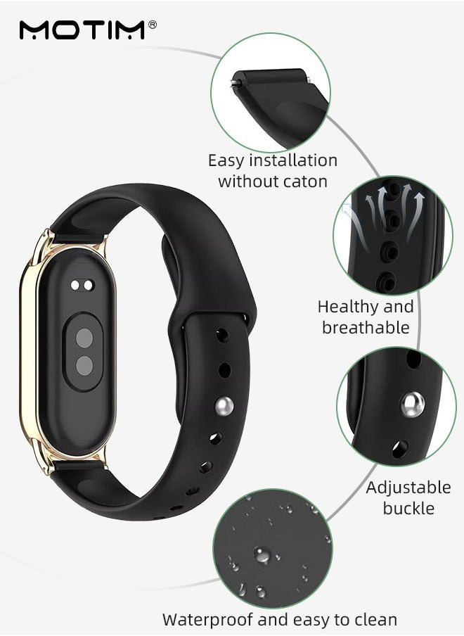 Motim - 3 Pcs Silicone Strap Compatible with Xiaomi Mi Band 9/Mi Band 8, Soft Adjustable Band for Men and Women - Image 1