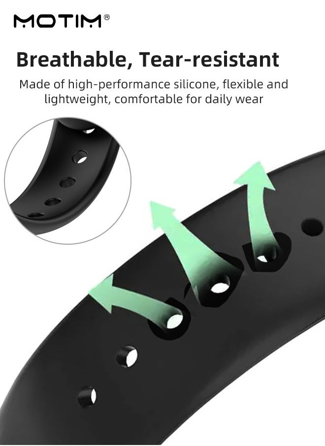 Motim - 3 Pcs Silicone Strap Compatible with Xiaomi Mi Band 9/Mi Band 8, Soft Adjustable Band for Men and Women - Image 1