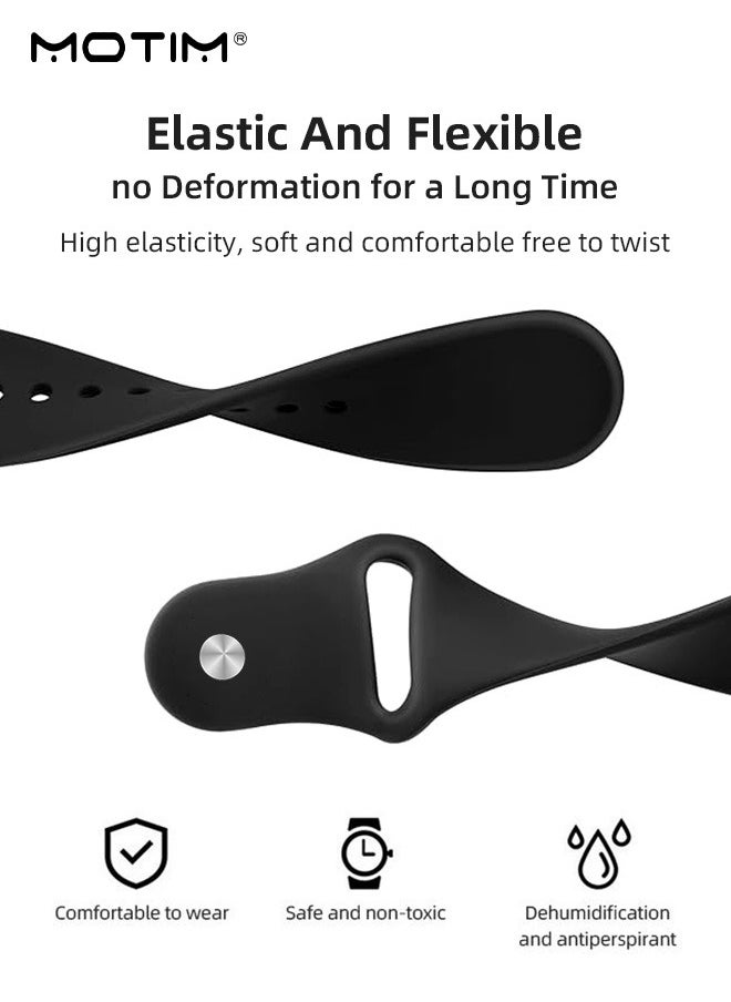 Motim - 3 Pcs Silicone Strap Compatible with Xiaomi Mi Band 9/Mi Band 8, Soft Adjustable Band for Men and Women - Image 1