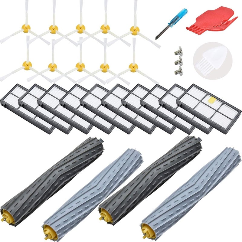 LOVECO Replacement Accessory Kit Compatible for iRobot Roomba 800 Series 850 860 861 864 866 870 871 880 890 891 900 Series 960 961 980 981 98510 Filter10 Side Brush2 TangleFree Debris Extractor