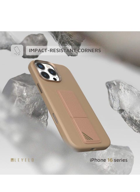 Levelio Morphix Silicone Case with Leather Grip for iPhone 16 Pro Max