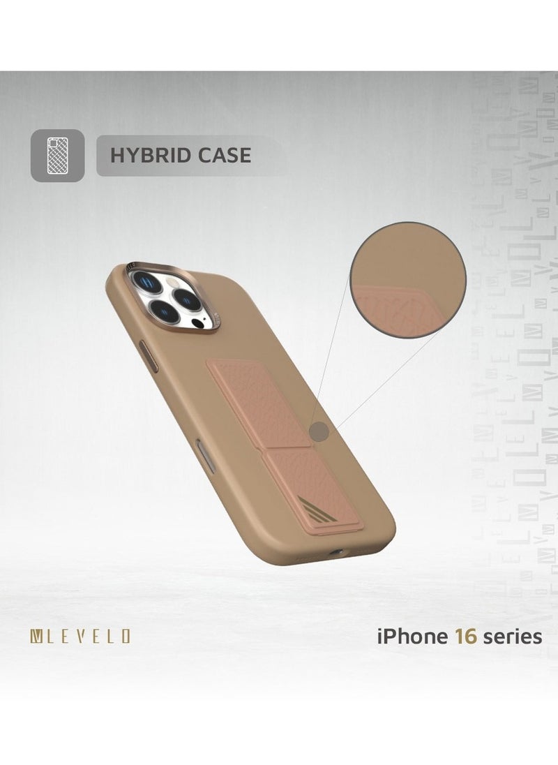 LEVELO - Levelio Morphix Silicone Case with Leather Grip for iPhone 16 Pro Max - Image 1