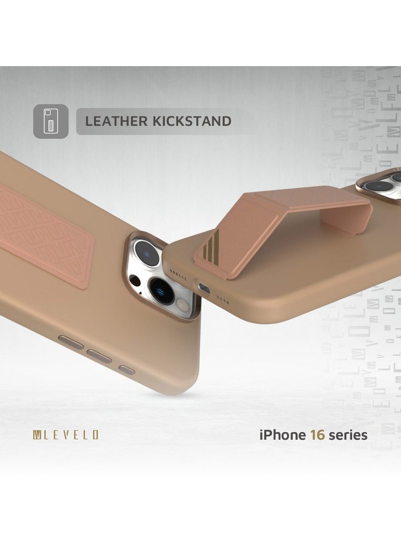 LEVELO - Levelio Morphix Silicone Case with Leather Grip for iPhone 16 Pro Max - Image 1