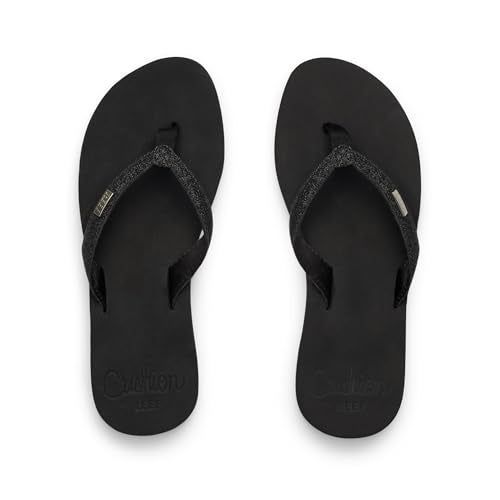 Reef Star Cushion Womens Flip Flop, Soft Cushion Footbed, Arch Support, Black, 11 - Image 5