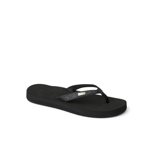 Reef Star Cushion Womens Flip Flop, Soft Cushion Footbed, Arch Support, Black, 11 - Image 2