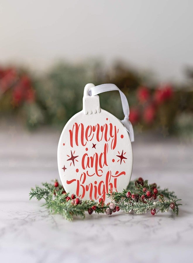 Stencil Revolution Merry and Bright Christmas Ornament Stencil - Reusable Stencils for Painting - Create DIY Merry and Bright Christmas Ornament Home Decor - Image 3