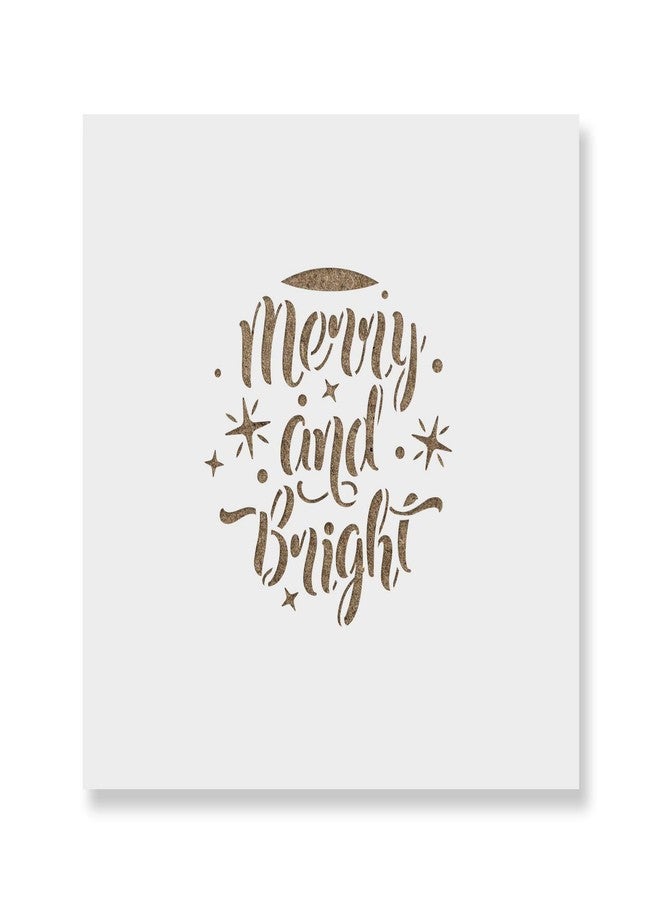 Stencil Revolution Merry and Bright Christmas Ornament Stencil - Reusable Stencils for Painting - Create DIY Merry and Bright Christmas Ornament Home Decor - Image 1