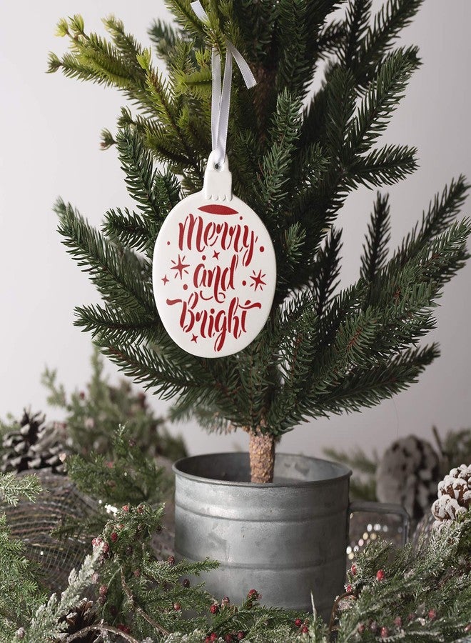 Stencil Revolution Merry and Bright Christmas Ornament Stencil - Reusable Stencils for Painting - Create DIY Merry and Bright Christmas Ornament Home Decor - Image 2