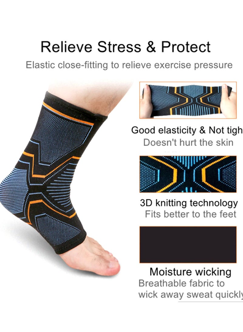 KASTWAVE Sports Ankle Protection, 1 Pair of Foot Support Compression Sleeves Thin Light Plus Compression Ankle Protection for Running Breathable Foot Protector Sports Protection  - Image 2