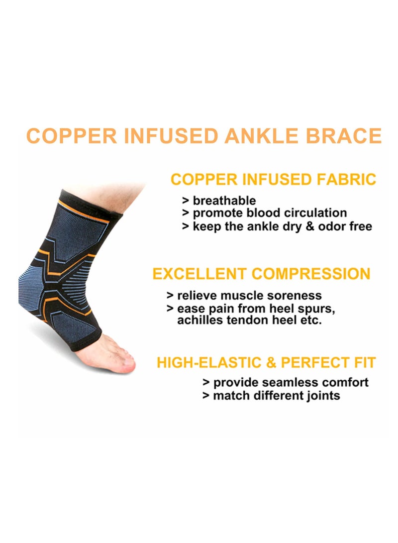 KASTWAVE Sports Ankle Protection, 1 Pair of Foot Support Compression Sleeves Thin Light Plus Compression Ankle Protection for Running Breathable Foot Protector Sports Protection  - Image 4