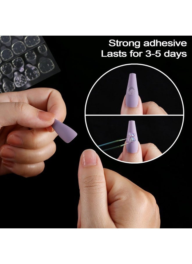 Laza - 240Pcs Ultrathin Breathable Adhesive Tabs Fake Nail Glue Sticker 10 Sheets Super Sticky Double Sided Tips (Germany Jelly Gel) Flexible For Acrylic False Nails Manicure Tape - Image 1