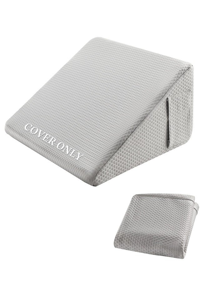 Bedluxe Wedge Pillow Cover 10inch, Bed Wedge Pillow Case with Side Pocket, Removable&Machine Washable Wedges Pillowcase Replacement with Zipper, 24"x24"x10", Grey(Pillow NOT Include) - Image 1