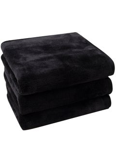 Microfiber Makeup Removal Cloths Ultra Soft Facial Cloths Pack Of 3 12 x 12Inch Black
