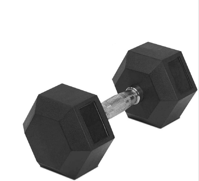 FITNACE Rubber Hex Dumbbell 2Kg, 2.5, 3Kg, 4Kg, 5Kg, 7.5Kg, 10Kg, 12.5Kg, 15Kg Single 1 Pc, Hexa Dumbbell Single Pc (1 Pc, 1), Black - Image 1