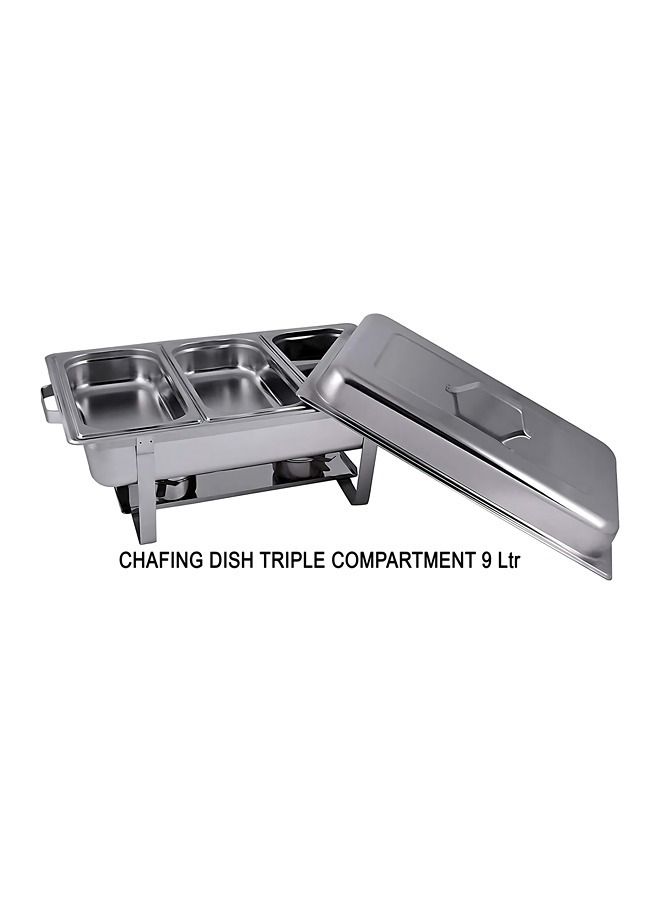 Feelings Chafing Dish Stainless Steel TRIPLE Compartment 12Litre total - Image 2