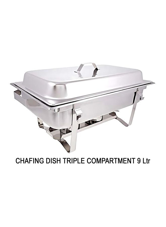 Feelings Chafing Dish Stainless Steel TRIPLE Compartment 12Litre total - Image 3