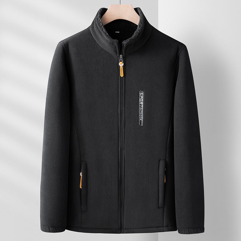Outdoor Fleece Coat Men'S Polar Fleece Coat Men'S Thickened Double-Sided Fleece Charge Coat Inner Liner Men'S Sweater Cardigan - Image 5