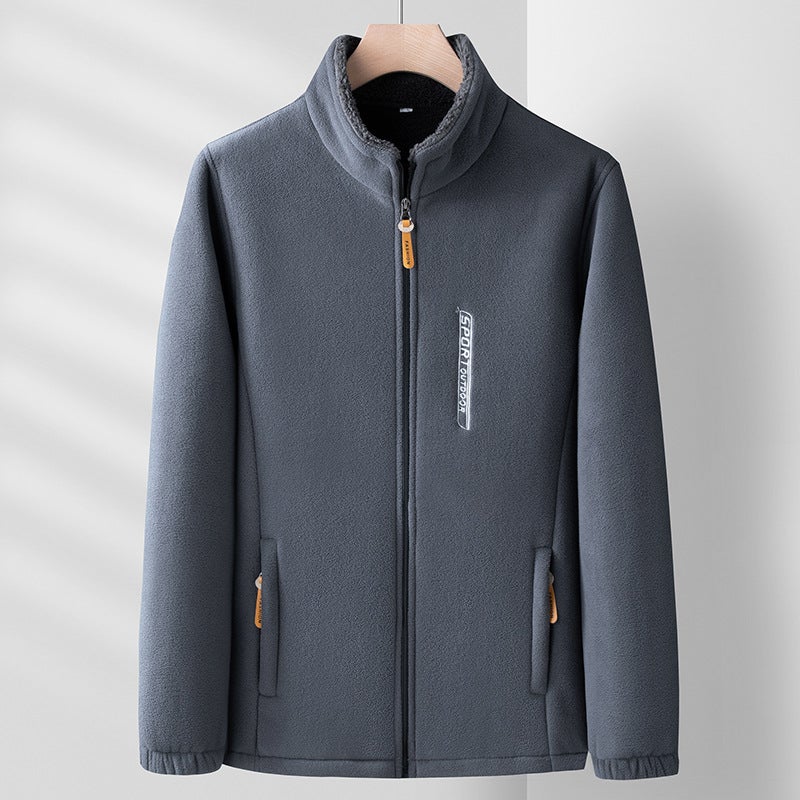Outdoor Fleece Coat Men'S Polar Fleece Coat Men'S Thickened Double-Sided Fleece Charge Coat Inner Liner Men'S Sweater Cardigan - Image 4