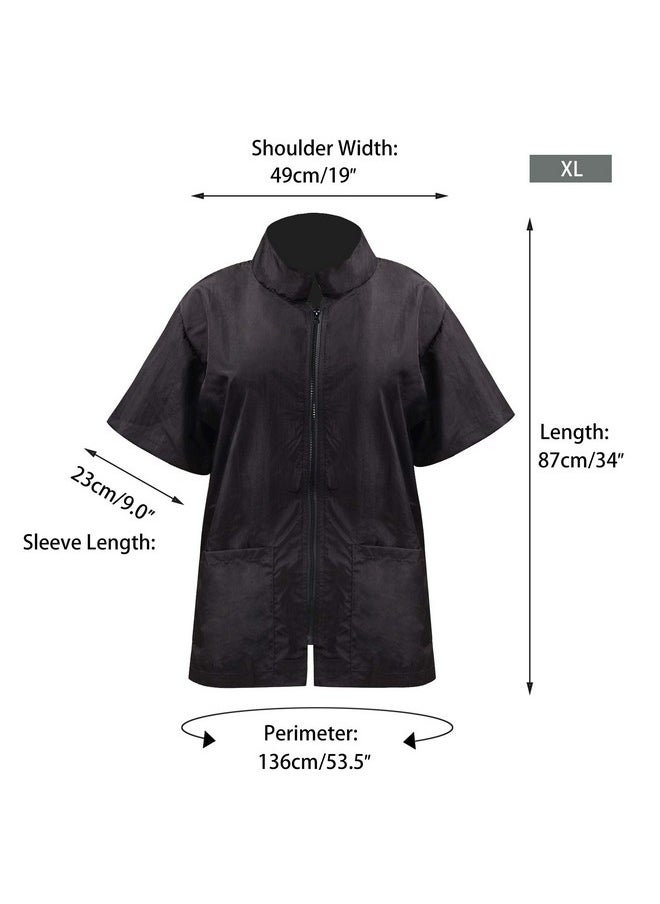 Noverlife Noverlife Pet Grooming Workwear With Full Zipper, XL Size, Anti-Static Beautician Work Clothes, Lightweight Hair Repellent Shirt Style Groomer Smock for Dog Cat Grooming Shop  - Image 3