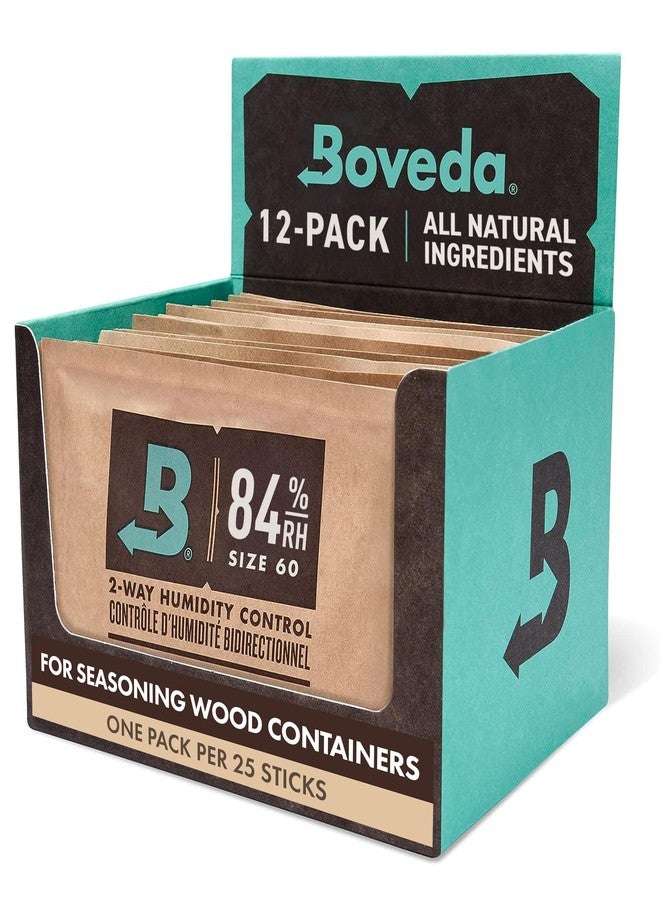 Boveda For Seasoning Two-Way Humdity Control Packs - 84% RH to Season Wood Humidifier Boxes - Size 60 - 12 Pack - Individually Wrapped Seasoning Packets - Image 1