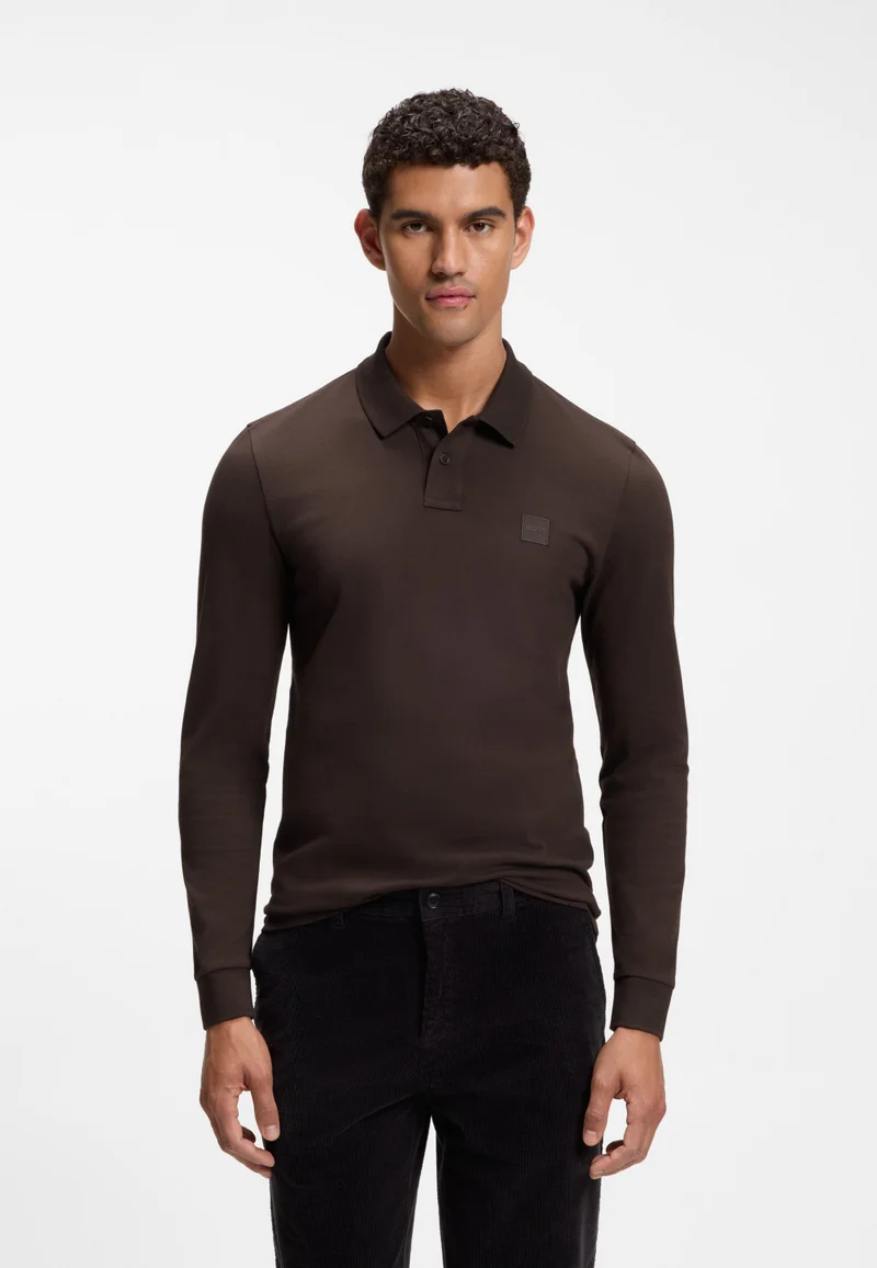 Slim-fit polo shirt in stretch-cotton piqué