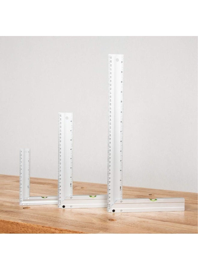 POWERTEC 80005 L Square Ruler Set w/Bubble Levels, Anodized Aluminum Finish – 3pc Set - Image 2