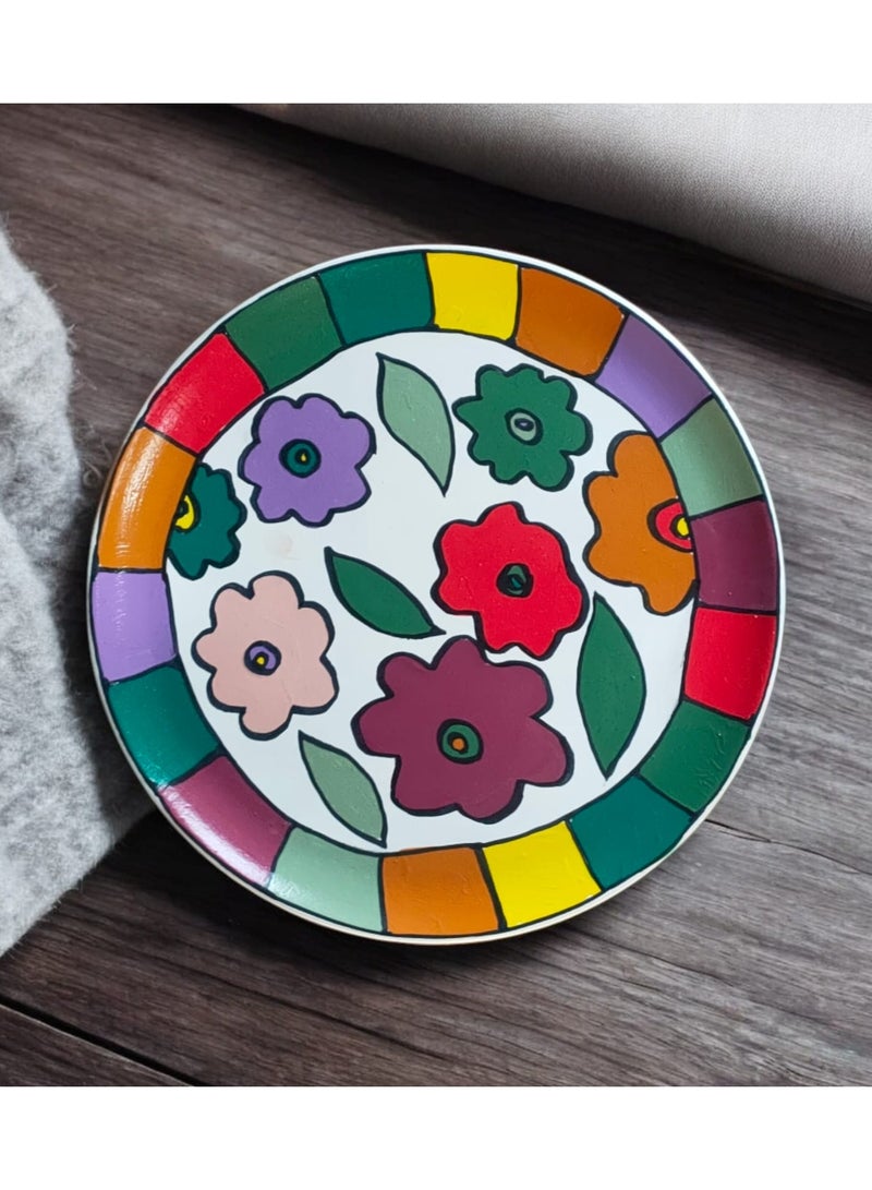 كلور زون بوتري طبق مستدير من الفخار (30 سم) للزنيه و التعليق (فقط) رسم يدوي - Image 2