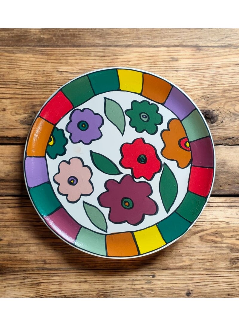 كلور زون بوتري طبق مستدير من الفخار (30 سم) للزنيه و التعليق (فقط) رسم يدوي - Image 3