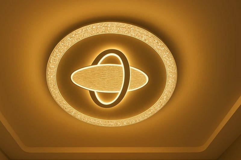 FILLISKA Aluminium Luxurious 3 in 1 Led Ceiling/Wall Chandelier Light with 3 Step Colour Changing Function (White Round - 8969)(1 Year Warranty) - Image 5
