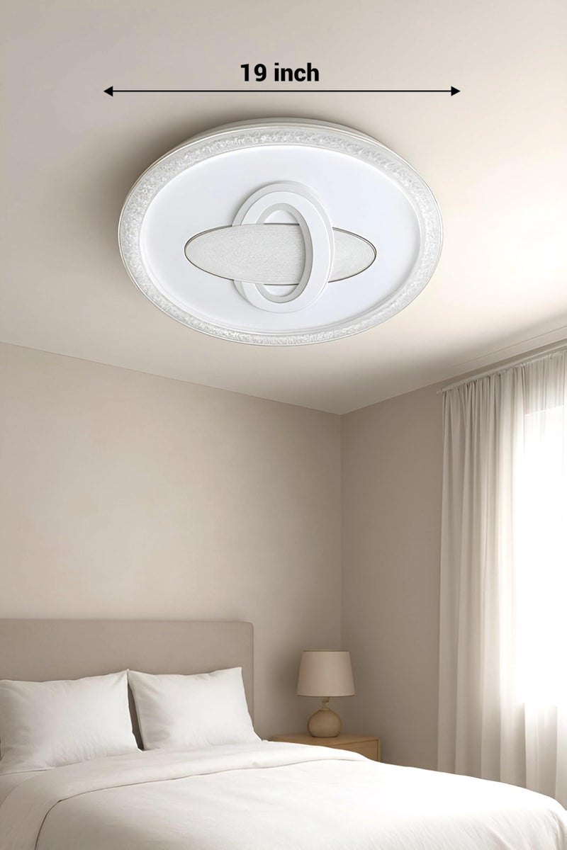 FILLISKA Aluminium Luxurious 3 in 1 Led Ceiling/Wall Chandelier Light with 3 Step Colour Changing Function (White Round - 8969)(1 Year Warranty) - Image 3