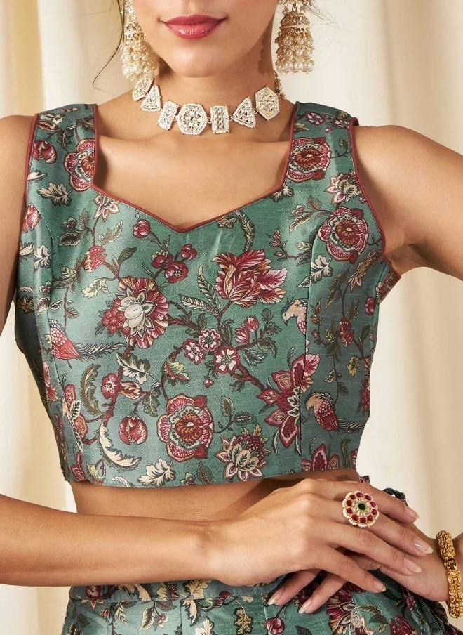 ساسافراس بلوزة قصيرة نسائية بزهر الزيتون والمارون