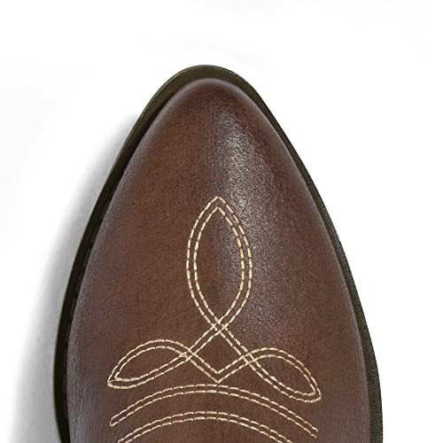 mysoft Women's Western Cowboy Boots Embroidered Mid-Calf Pointed Toe Cowgirl Boot - Image 3
